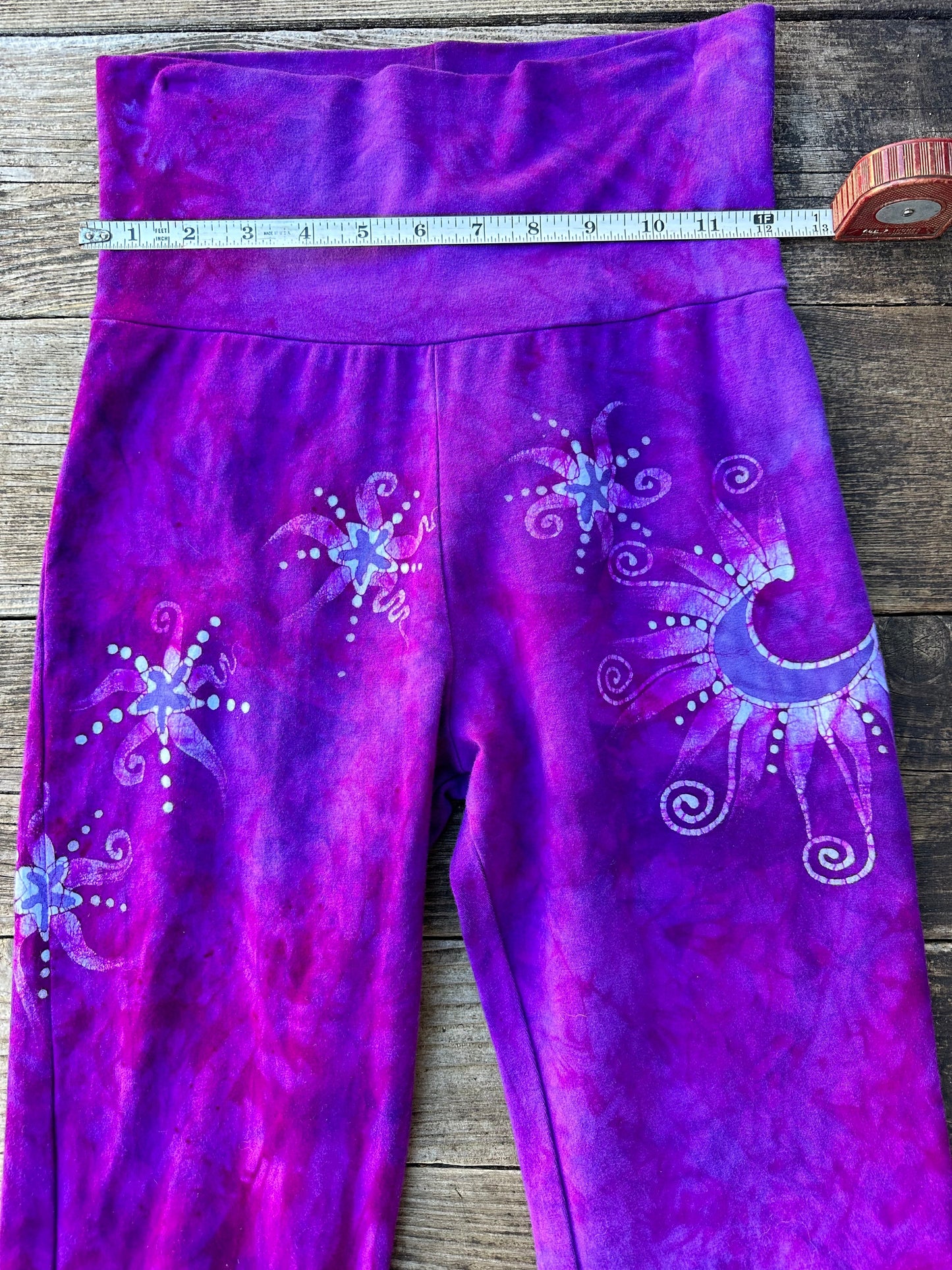 Hot Pink Moonflowers Stretchy Lounge Pants - Size Small Yoga Pants batikwalla