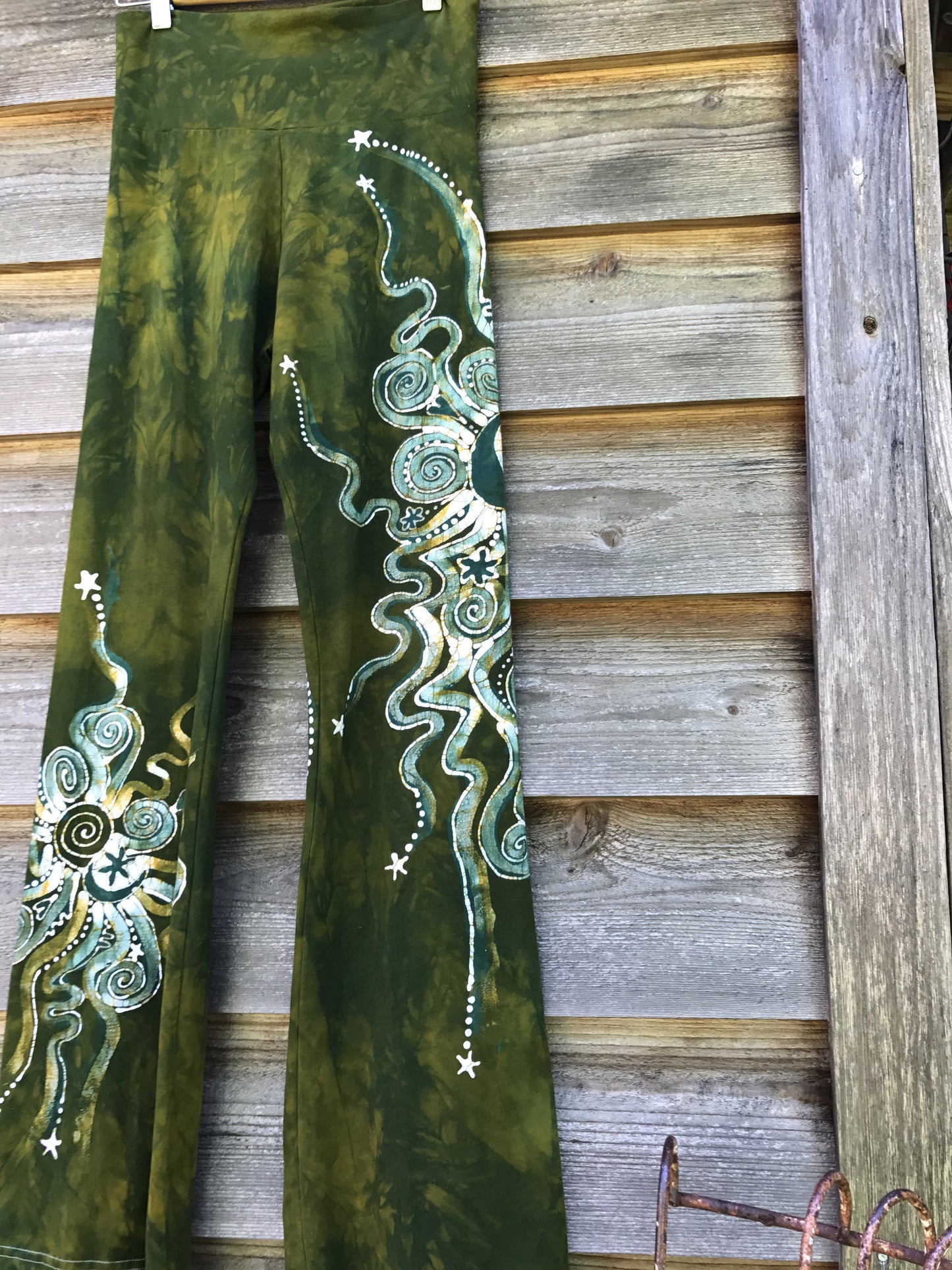 Dancing Green Handmade Batik Stretchy Movement Pants