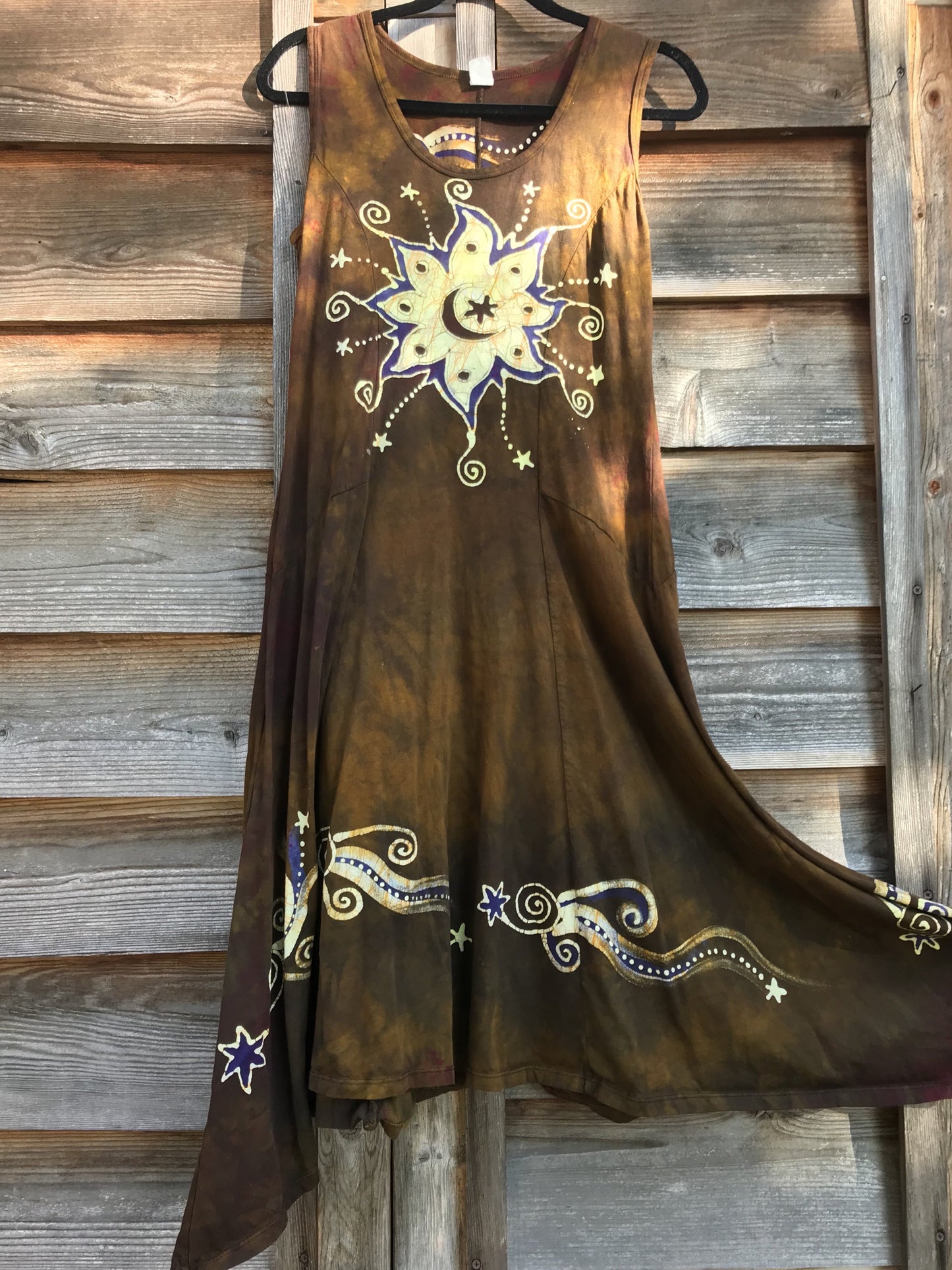 Golden Starquest Boho Batik Summer Dress Batik Dresses Batikwalla XL