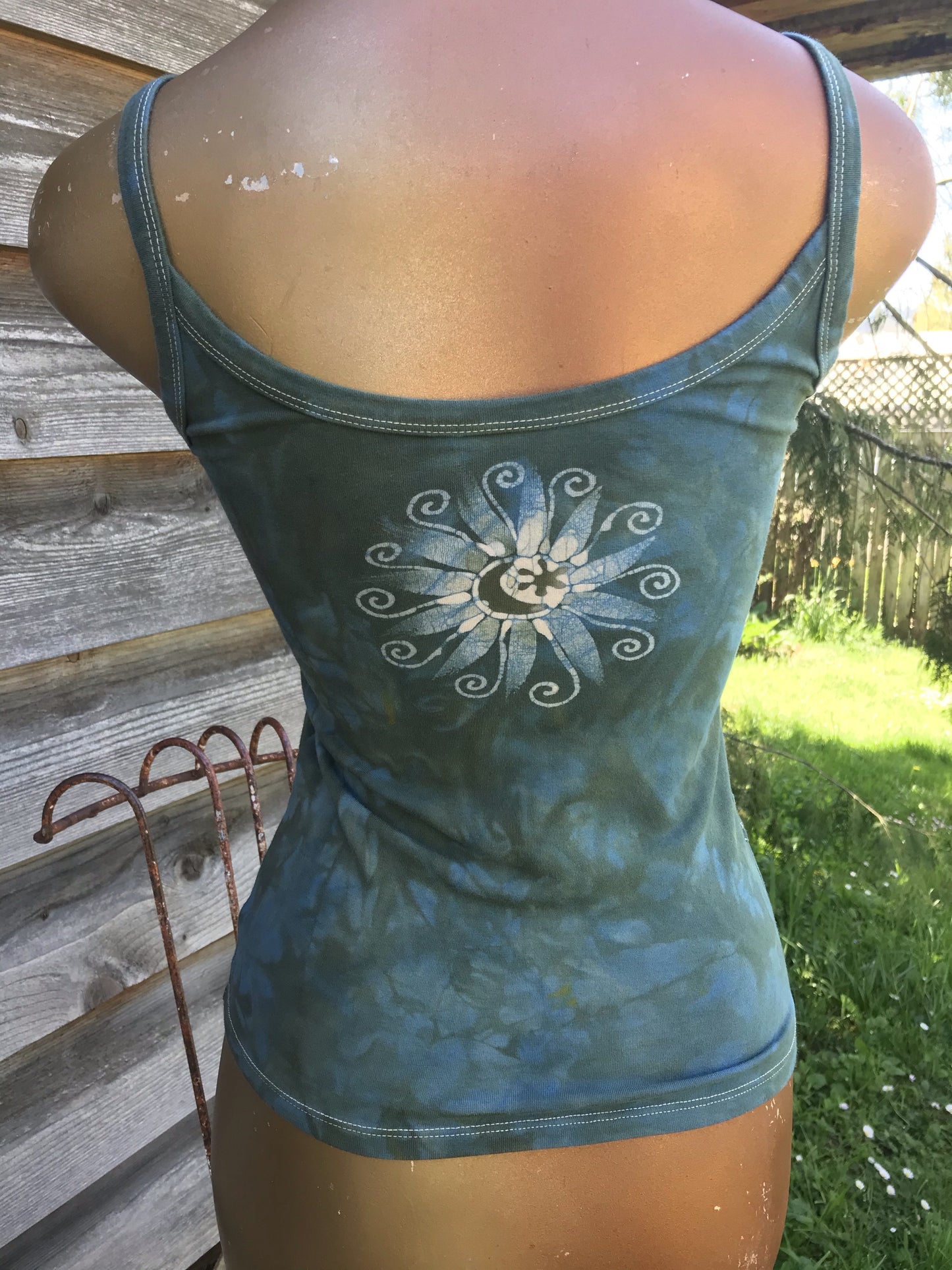 Aqua Mint Moonbeams Batikwalla Tank Top Tops batikwalla