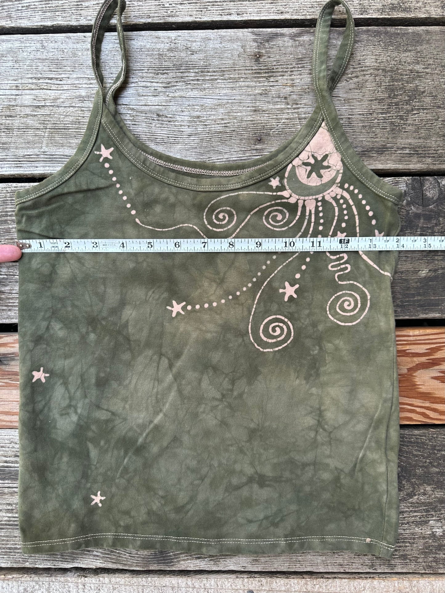 Sage Moon Hand Painted Batikwalla Tank Top Tops batikwalla Large
