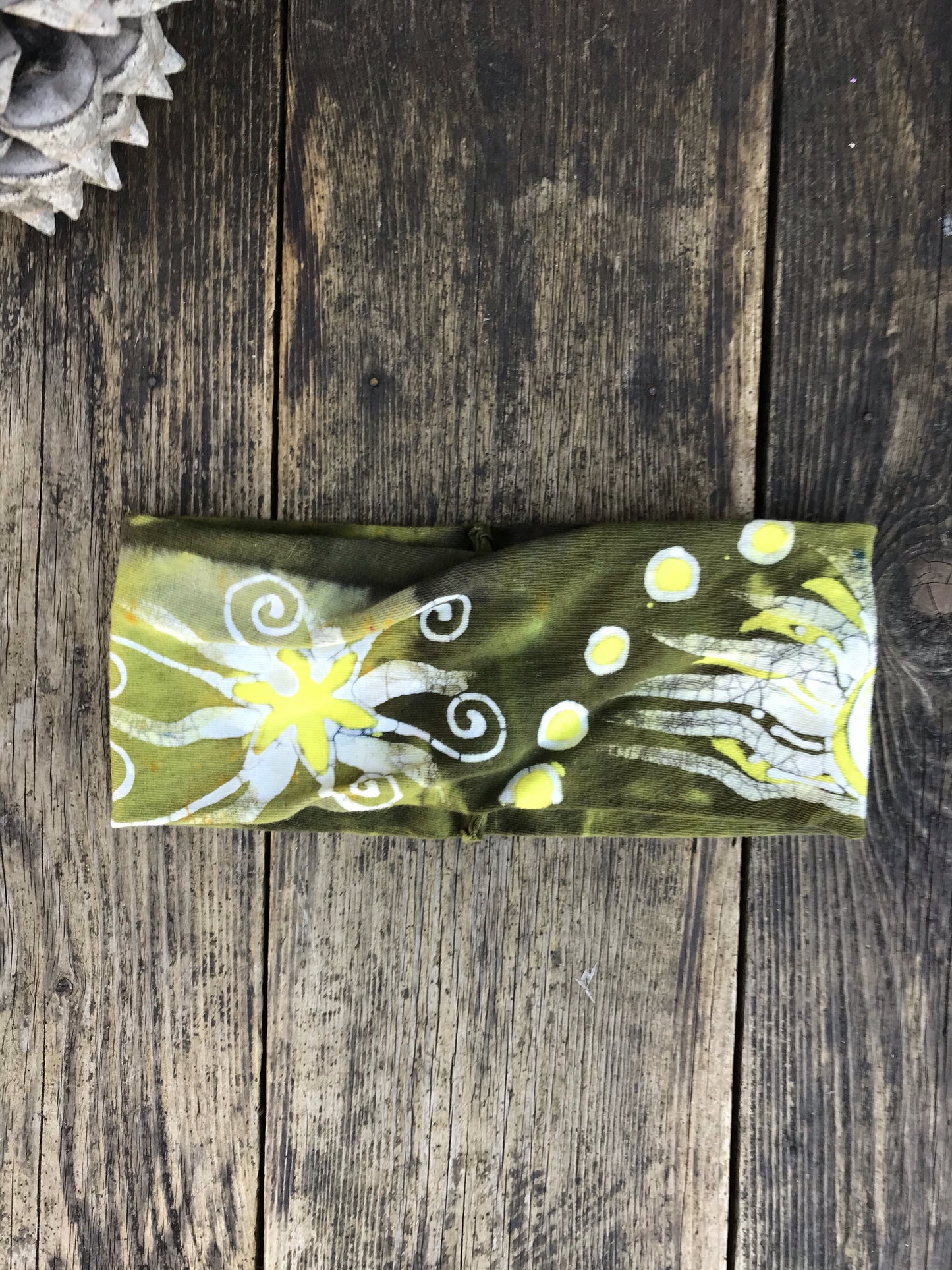 Dandelion Tea Fold Over Headband - by Batikwalla Batikwalla by Victoria