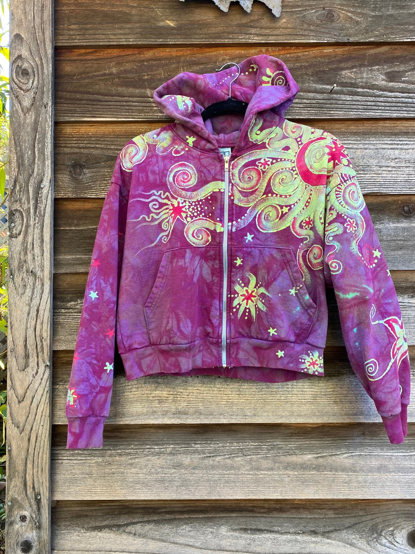Sunrise Sun Glow Handmade Batik Hoodie - Size S/M hoodie batikwalla