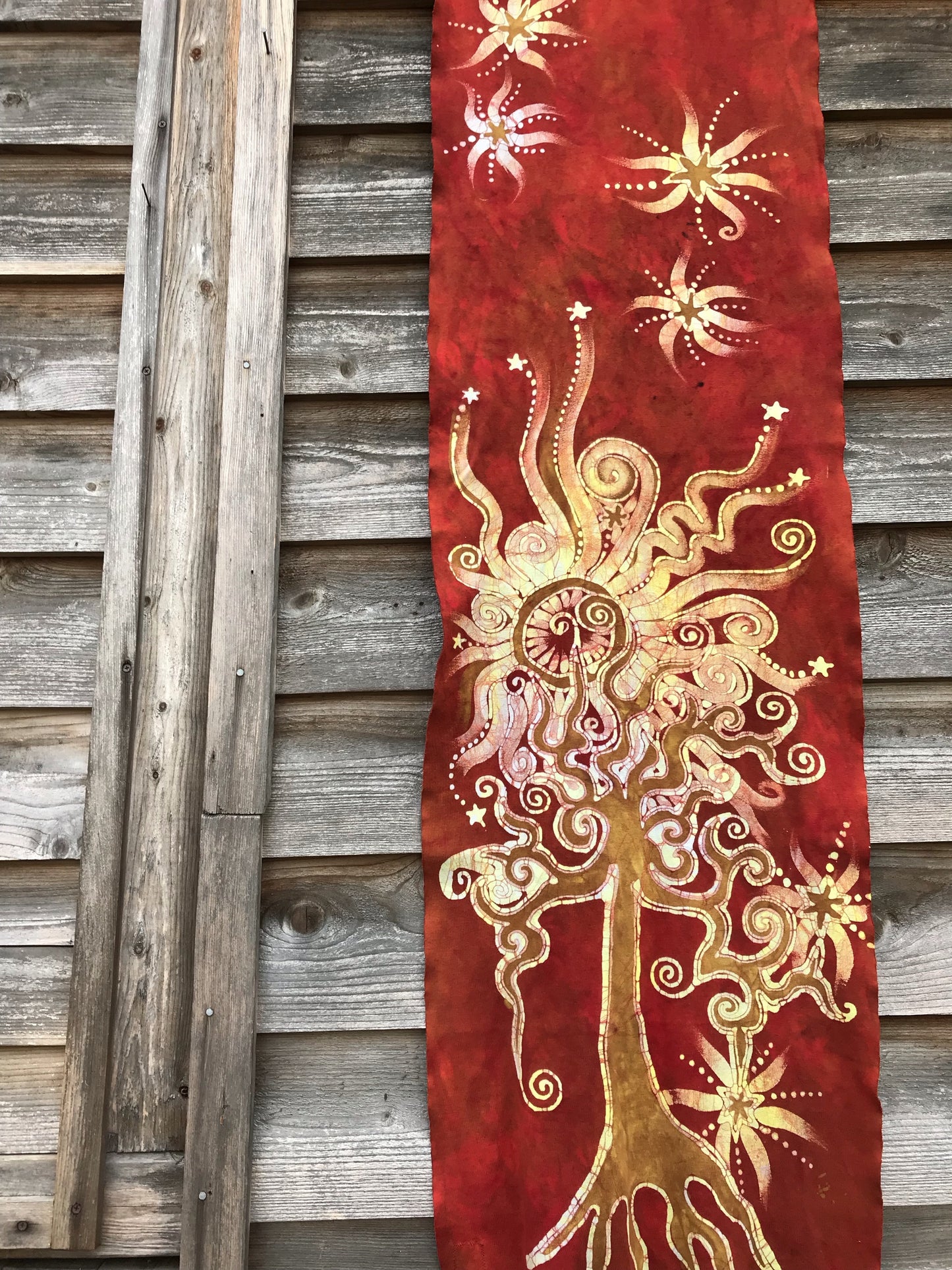 Warmth Of The Sun Hand Painted Organic Cotton Batik Scarf