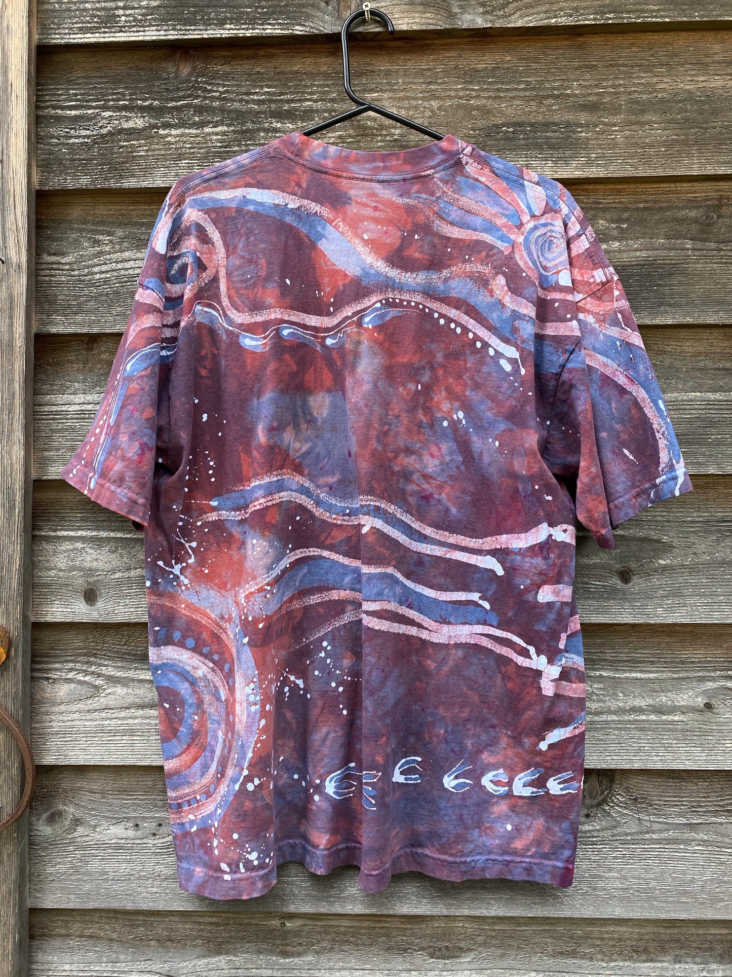 Earth and Sky Purely Intuitive Cotton Batik T-shirt - Size XL Tshirts batikwalla