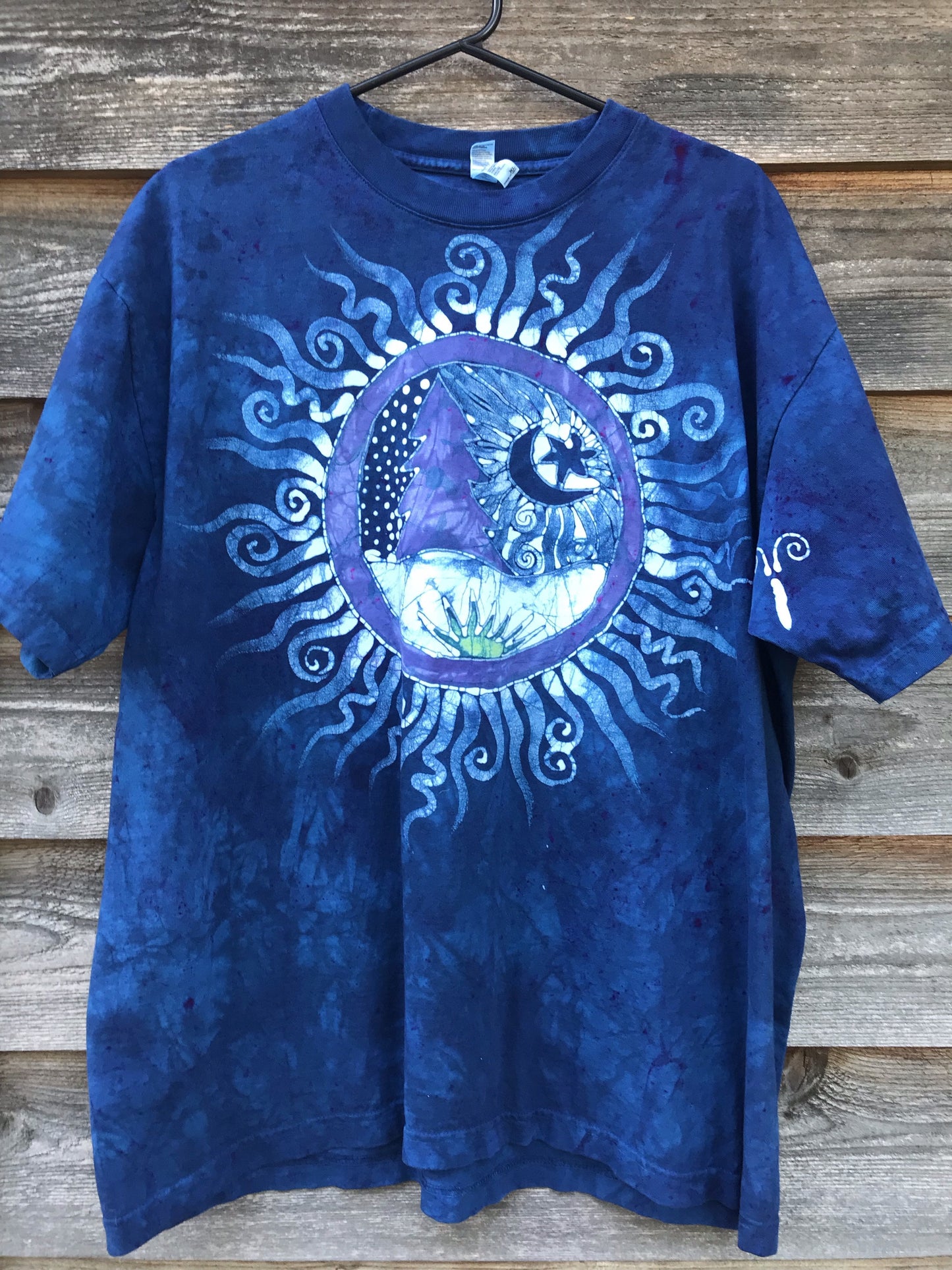 Blue Moon Forest Handmade Batikwalla Tshirt - Size Large tshirt batikwalla