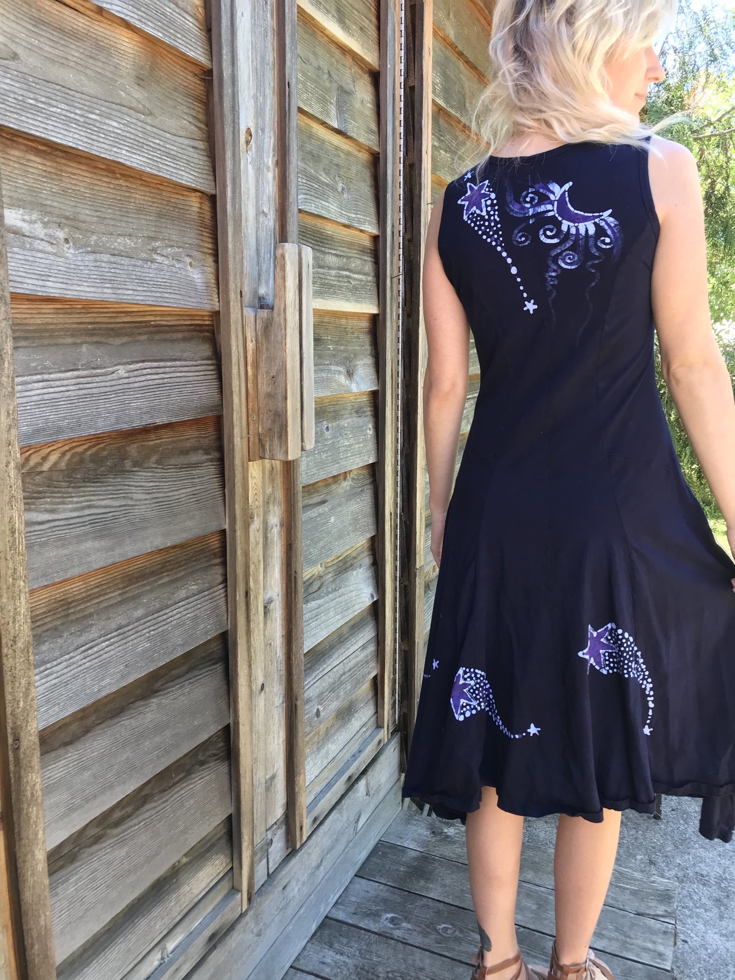 Stargazer Serene In Midnight Blue Batik Summer Dress Batik Dresses Batikwalla