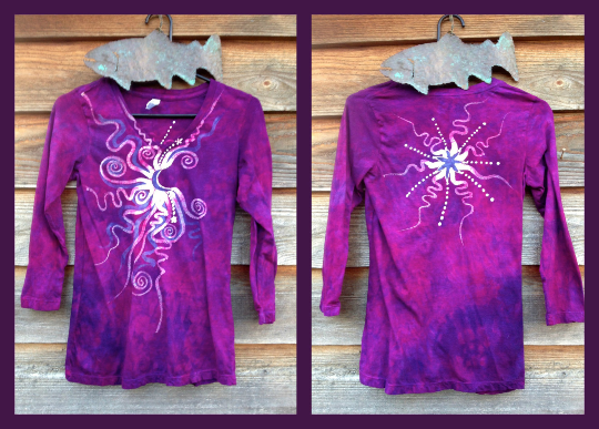 Moonberry Purple Handmade Batik Vneck - Small - Batikwalla
- 4