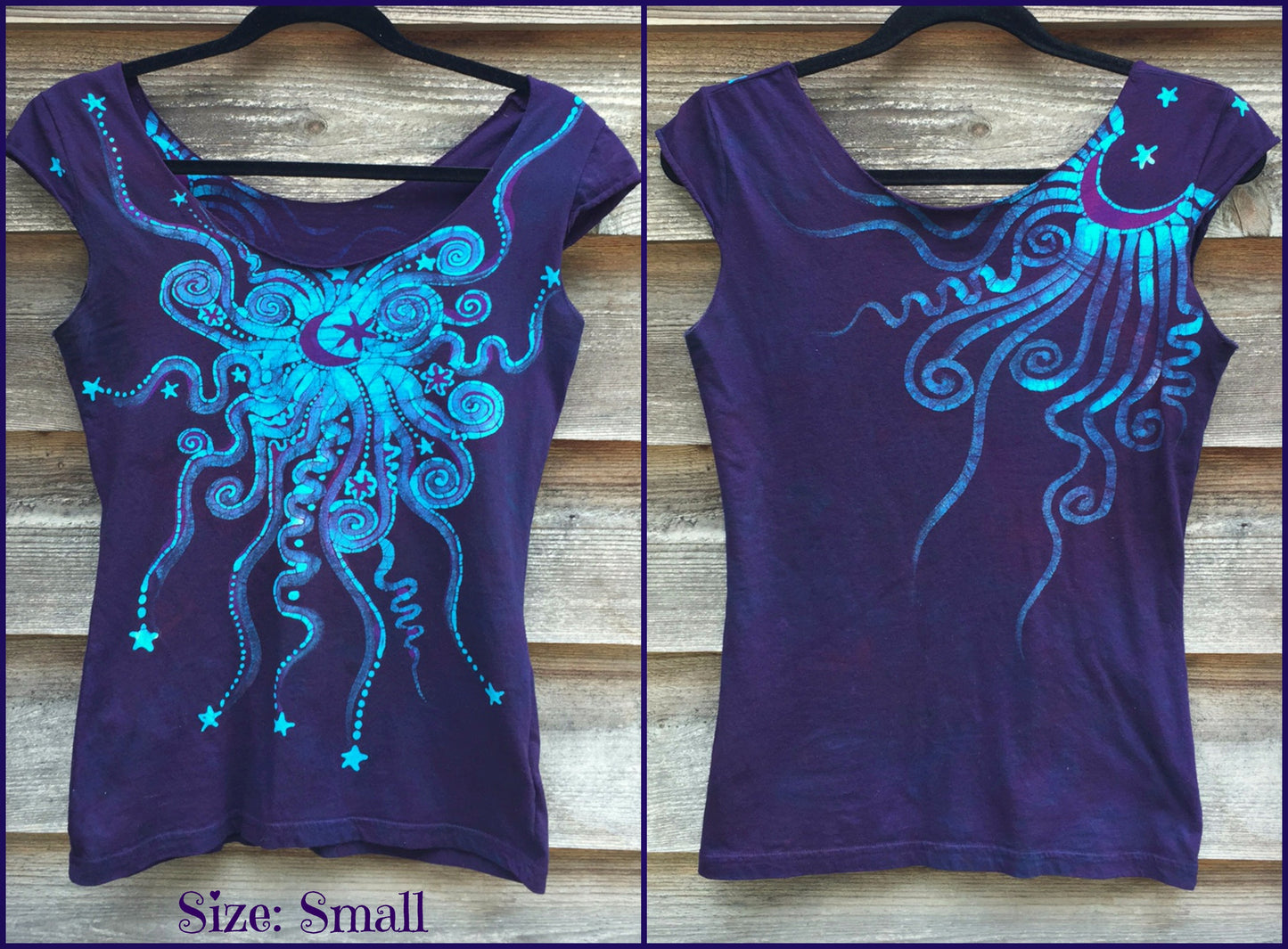 Deep Blue and Purple Moon Batik Summer Tee - Batikwalla
- 9