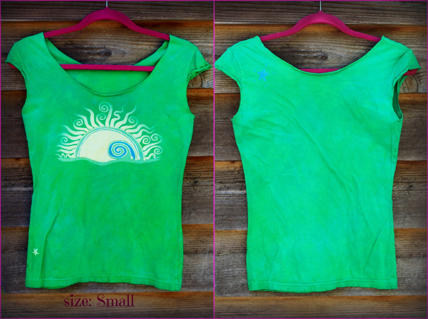 Natural Neon Batik Sunrise Sunset Summer Tee - size Small - Batikwalla
- 2