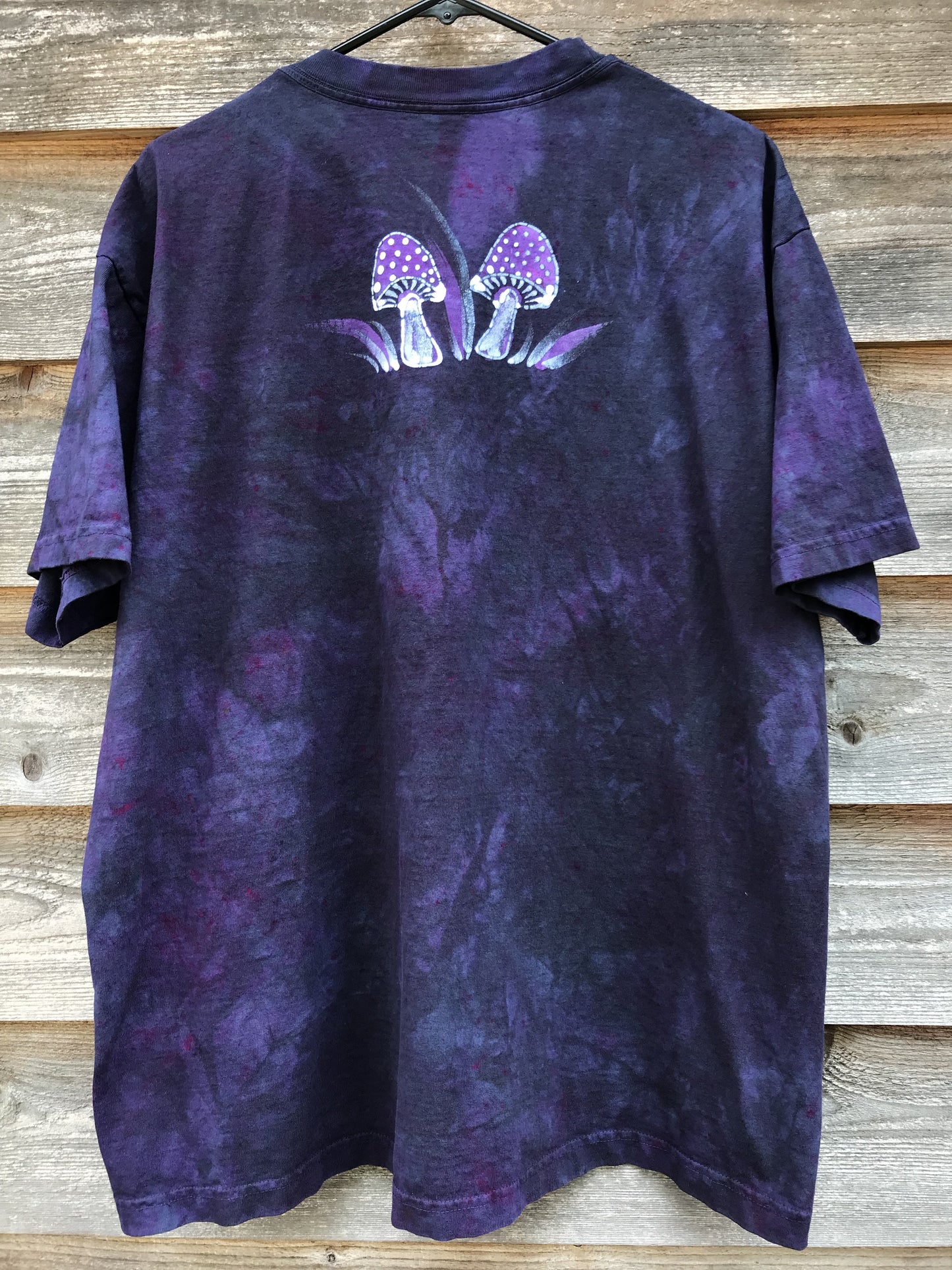 Sacred Psychedelic Forest Handmade Batikwalla Tshirt in Purple At Midnight - size XL ONLY tshirt batikwalla