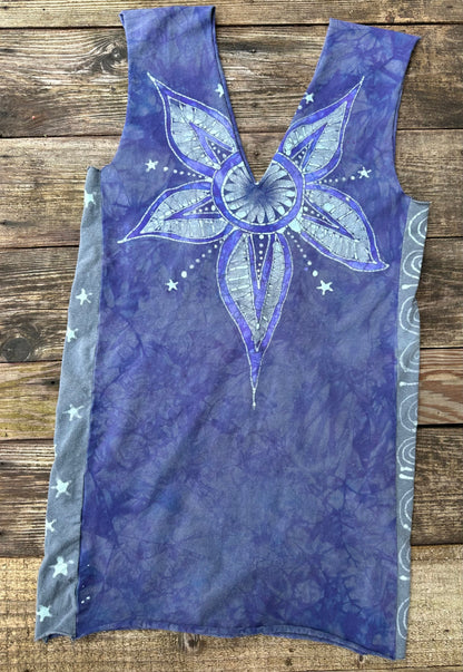 Batik Tunic Tank Dress - Soft Plum Star Tops batikwalla 