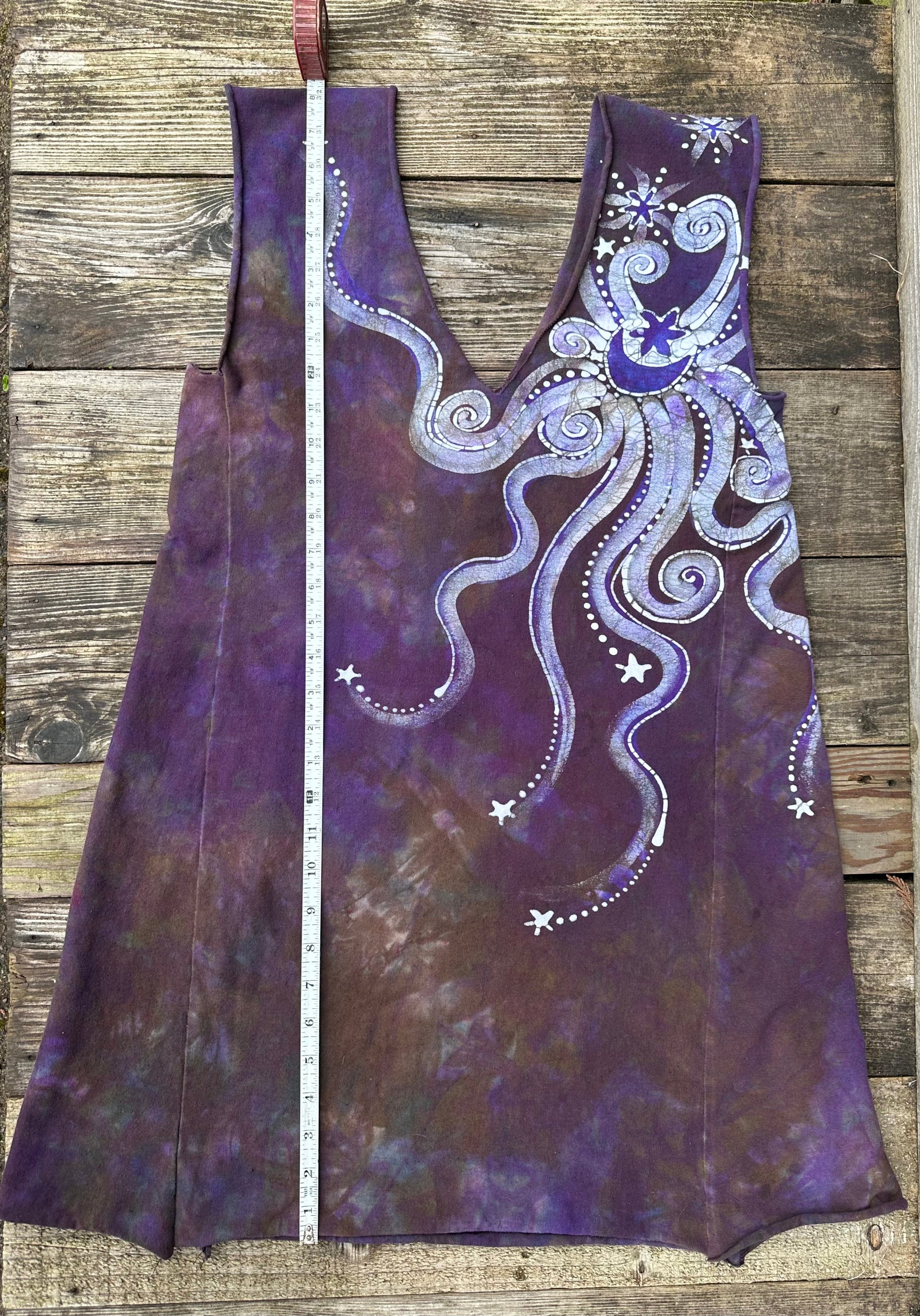 Lilac Woods Organic Cotton Batik Dress Tunic Top - size Large Batik Dresses Batikwalla 