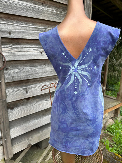 Batik Tunic Tank Dress - Soft Plum Star Tops batikwalla 