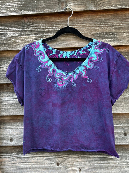 Sapphire Moon Necklace Tee - Size Medium Shirts & Tops Batikwalla by Victoria 