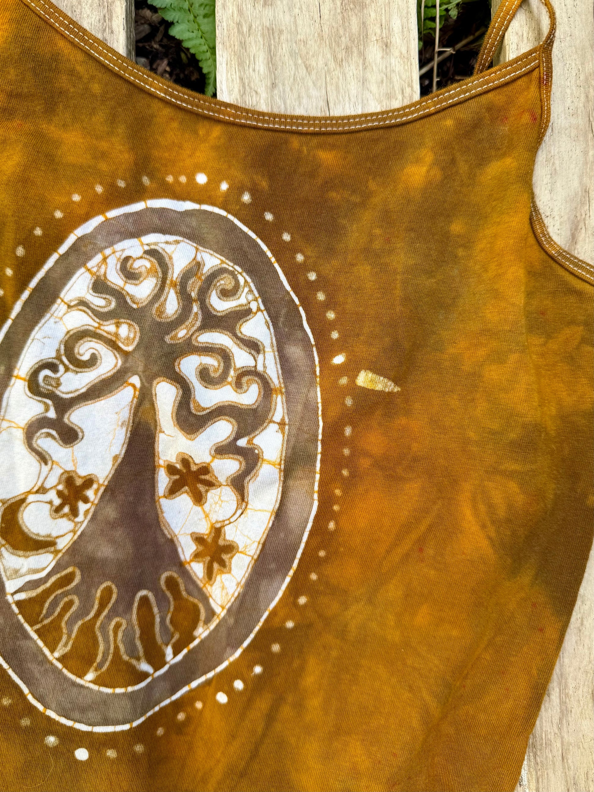 Golden Forest Pendant Tank Top - size Large Imperfection Batikwalla by Victoria Large 