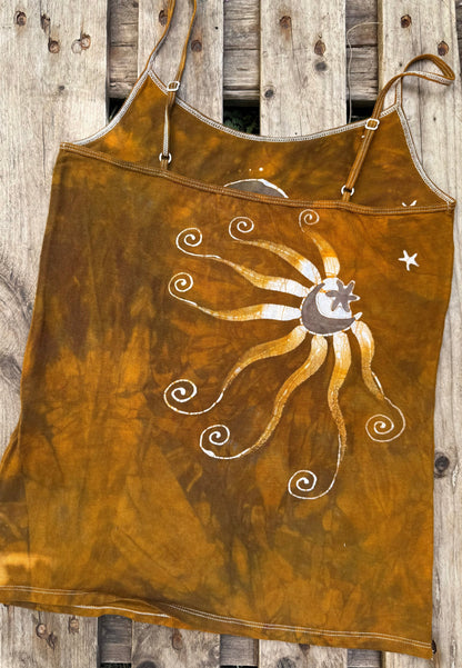 Golden Forest Pendant Tank Top - size Large Imperfection Batikwalla by Victoria 