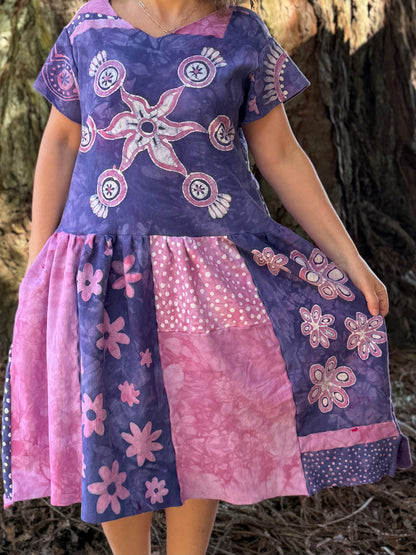Cosmic Flower Garden Patchwork Dress Batikwalla by Victoria 