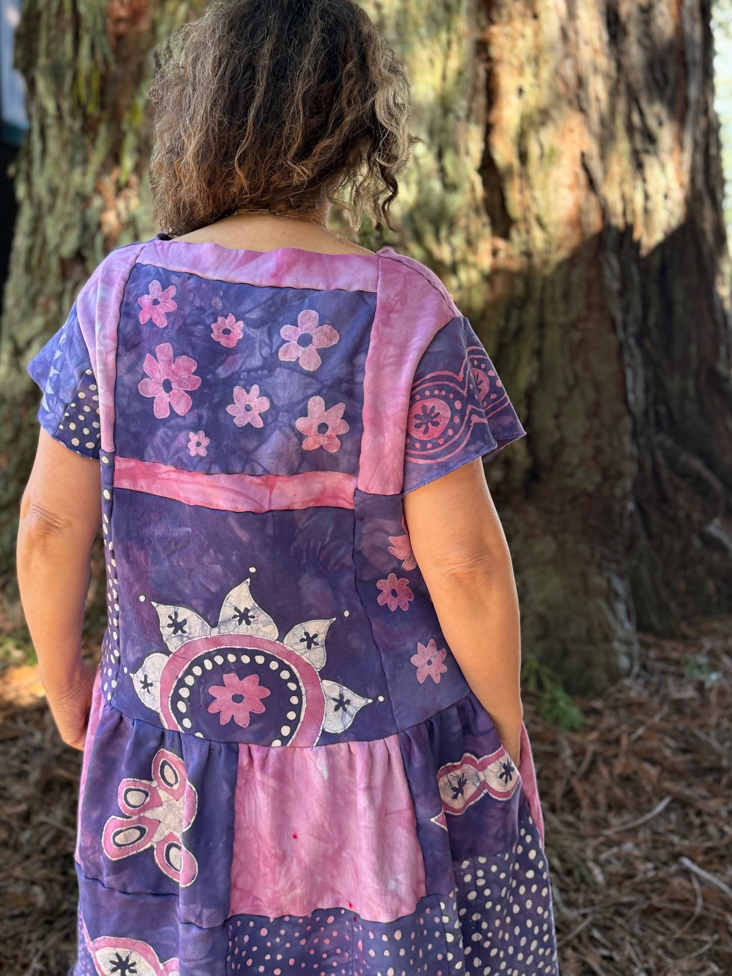 Cosmic Flower Garden Patchwork Dress Batikwalla by Victoria 