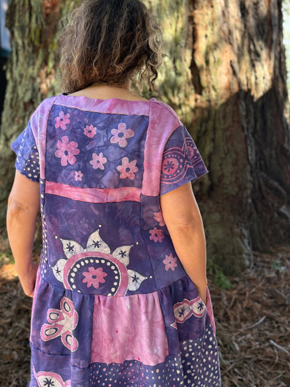Cosmic Flower Garden Patchwork Dress Batikwalla by Victoria 