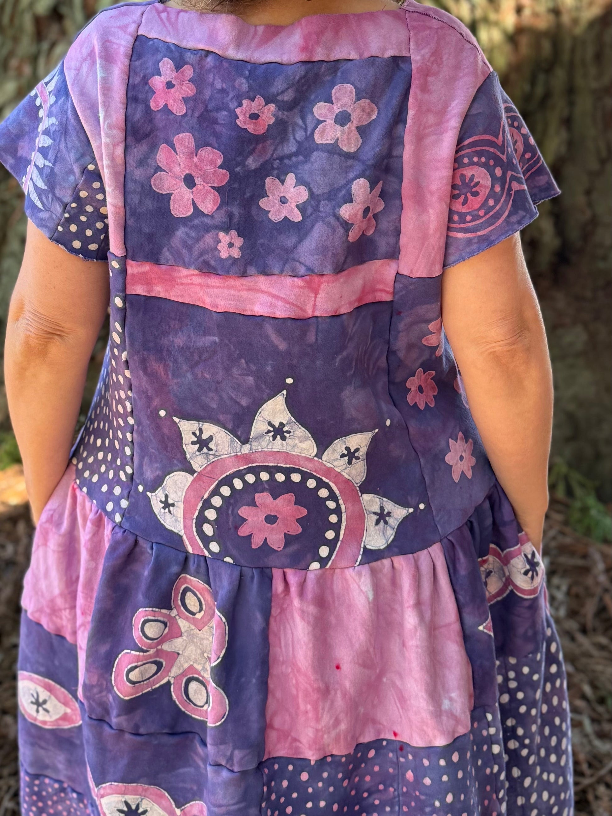 Cosmic Flower Garden Patchwork Dress Batikwalla by Victoria 