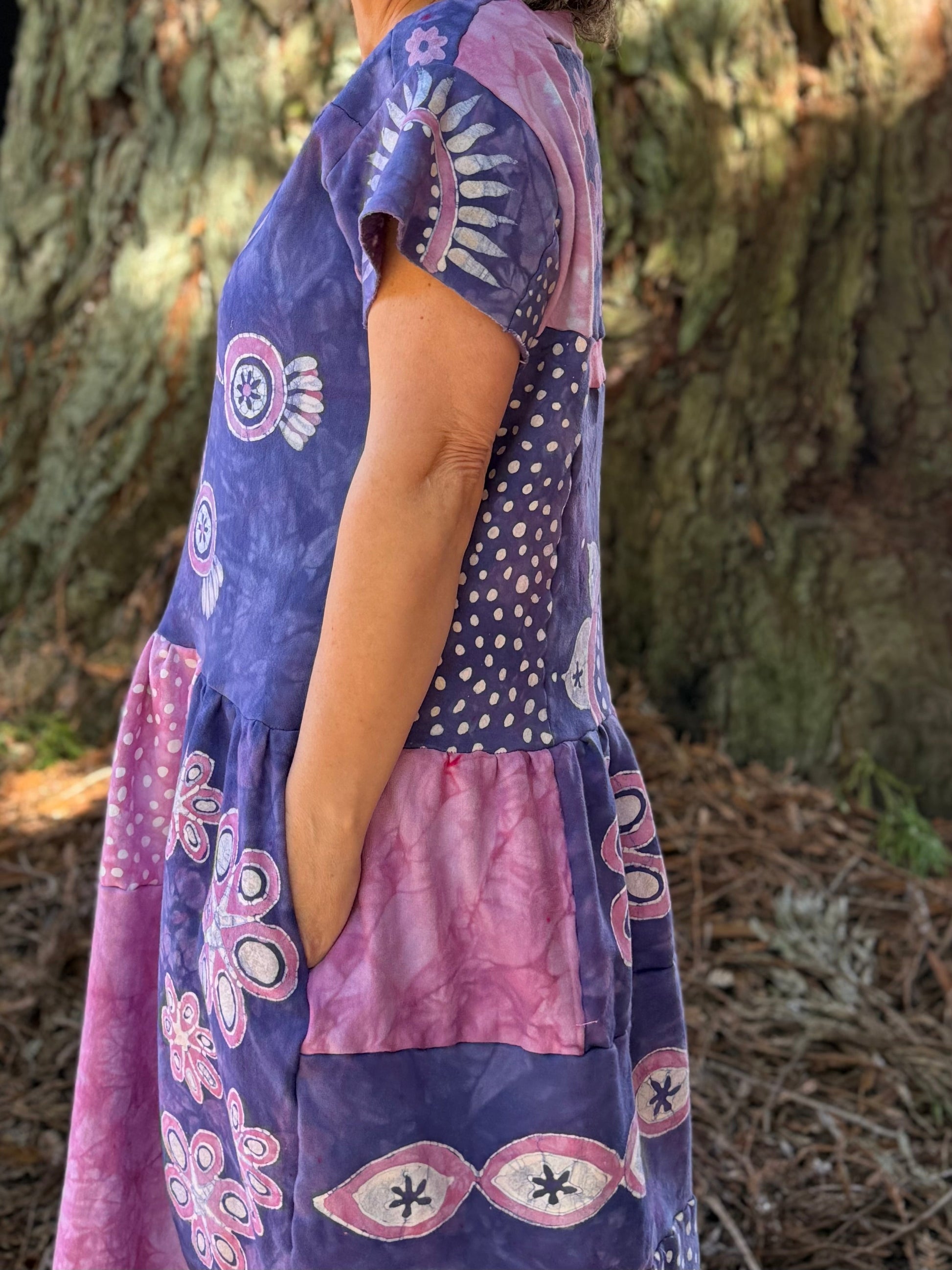 Cosmic Flower Garden Patchwork Dress Batikwalla by Victoria 
