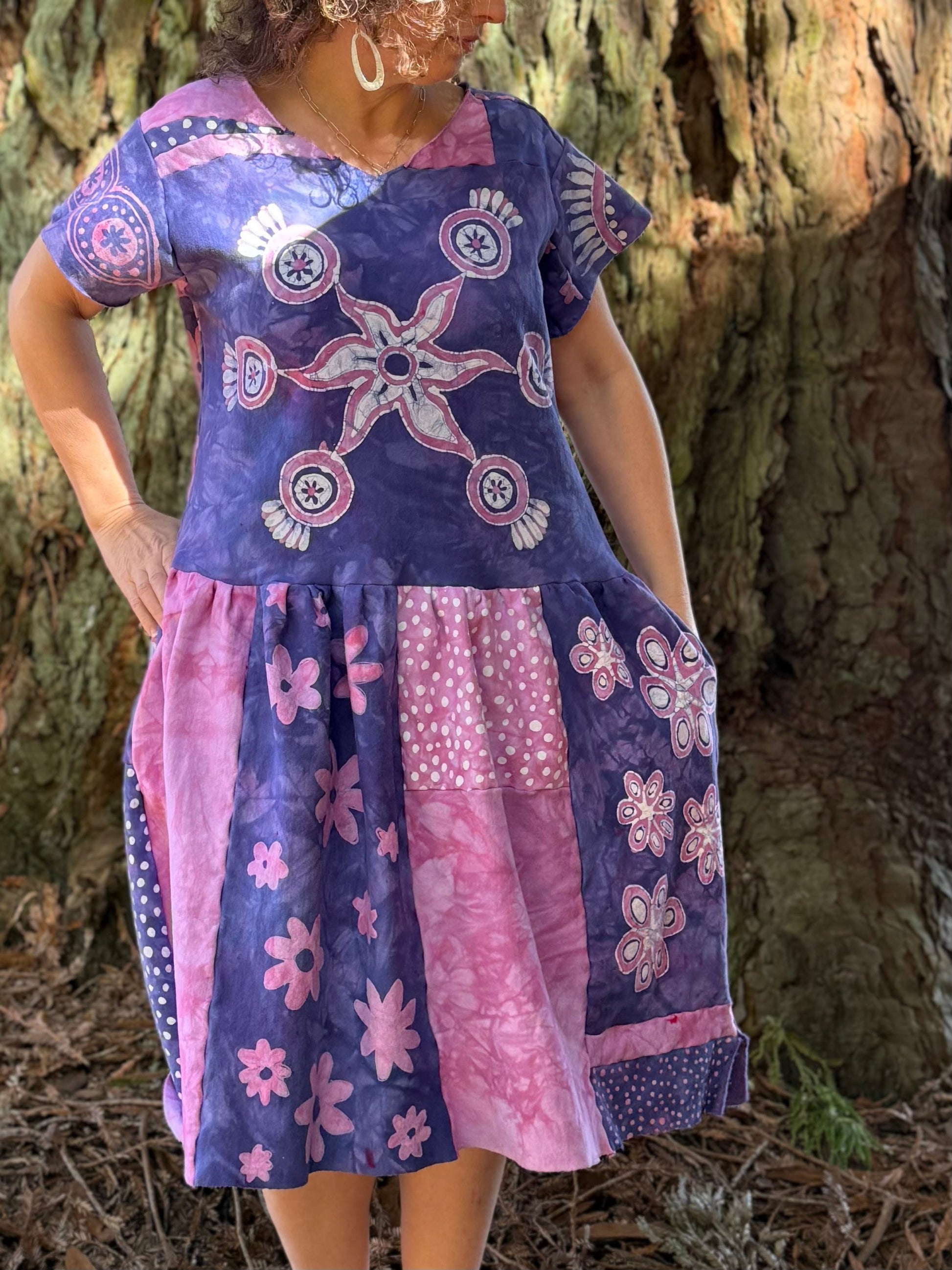 Cosmic Flower Garden Patchwork Dress Batikwalla by Victoria 
