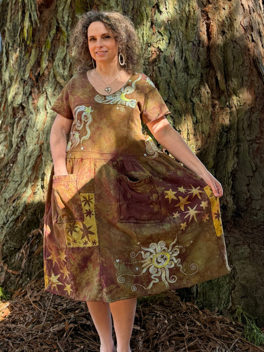 Golden Earth Moon Dress Batikwalla by Victoria Large 