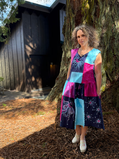 Midnight Moonbeams Patchwork Dress Batikwalla by Victoria 