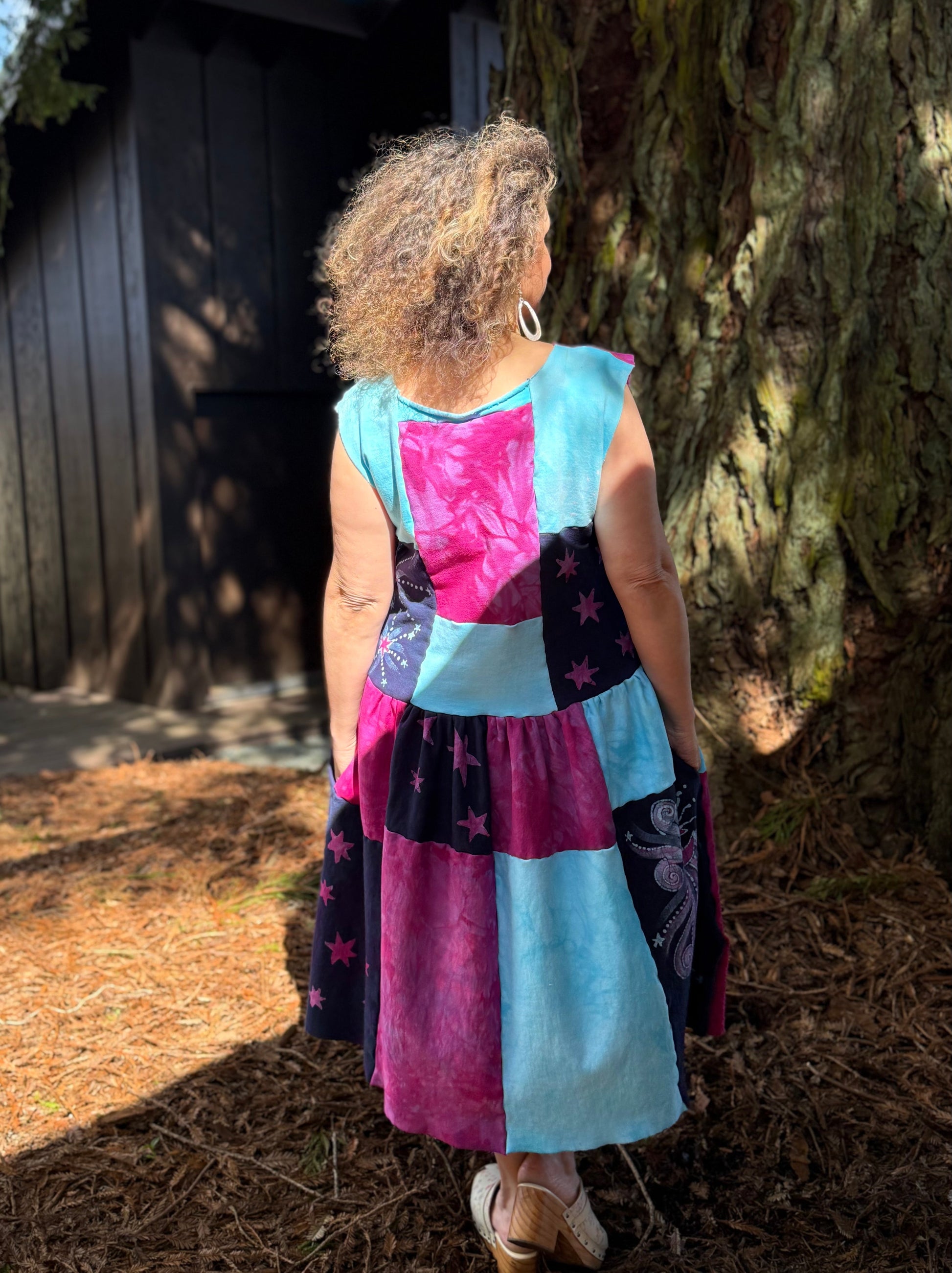 Midnight Moonbeams Patchwork Dress Batikwalla by Victoria 