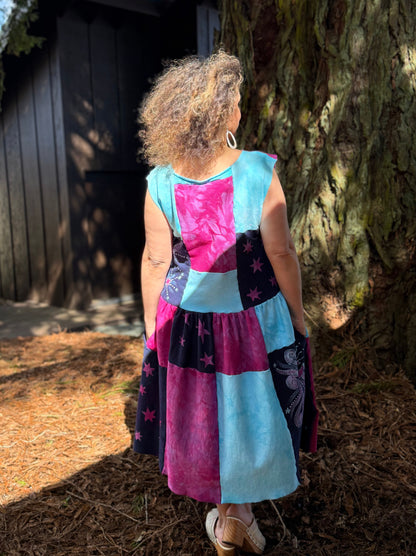 Midnight Moonbeams Patchwork Dress Batikwalla by Victoria 