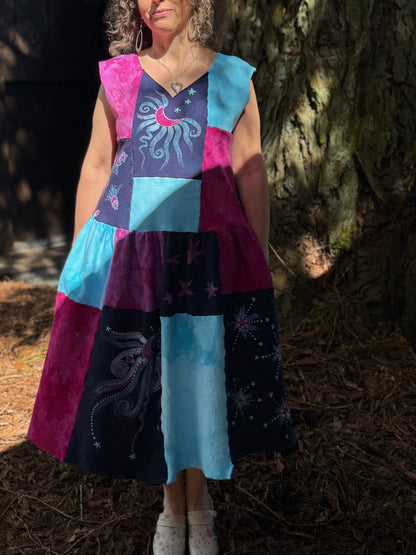 Midnight Moonbeams Patchwork Dress Batikwalla by Victoria 