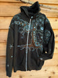 Forest Owl Tree of Life – Handcrafted Batik Zipper Hoodie - Size 2X hoodie batikwalla 2X 