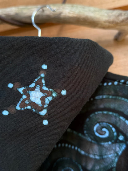 Forest Owl Tree of Life – Handcrafted Batik Zipper Hoodie - Size 2X hoodie batikwalla 