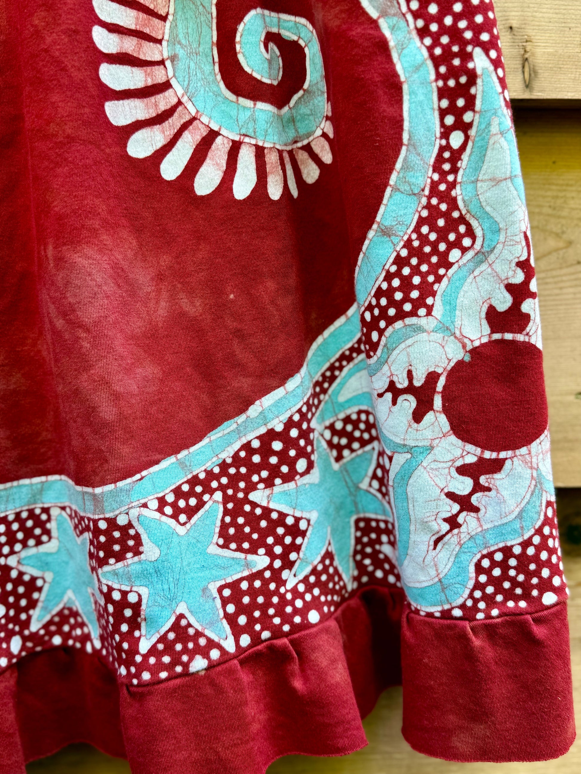 Butterfly & Dragonfly Batik Dress – Layered Earth Tones Batik Dresses Batikwalla 