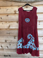 Butterfly & Dragonfly Batik Dress – Layered Earth Tones Batik Dresses Batikwalla XL 