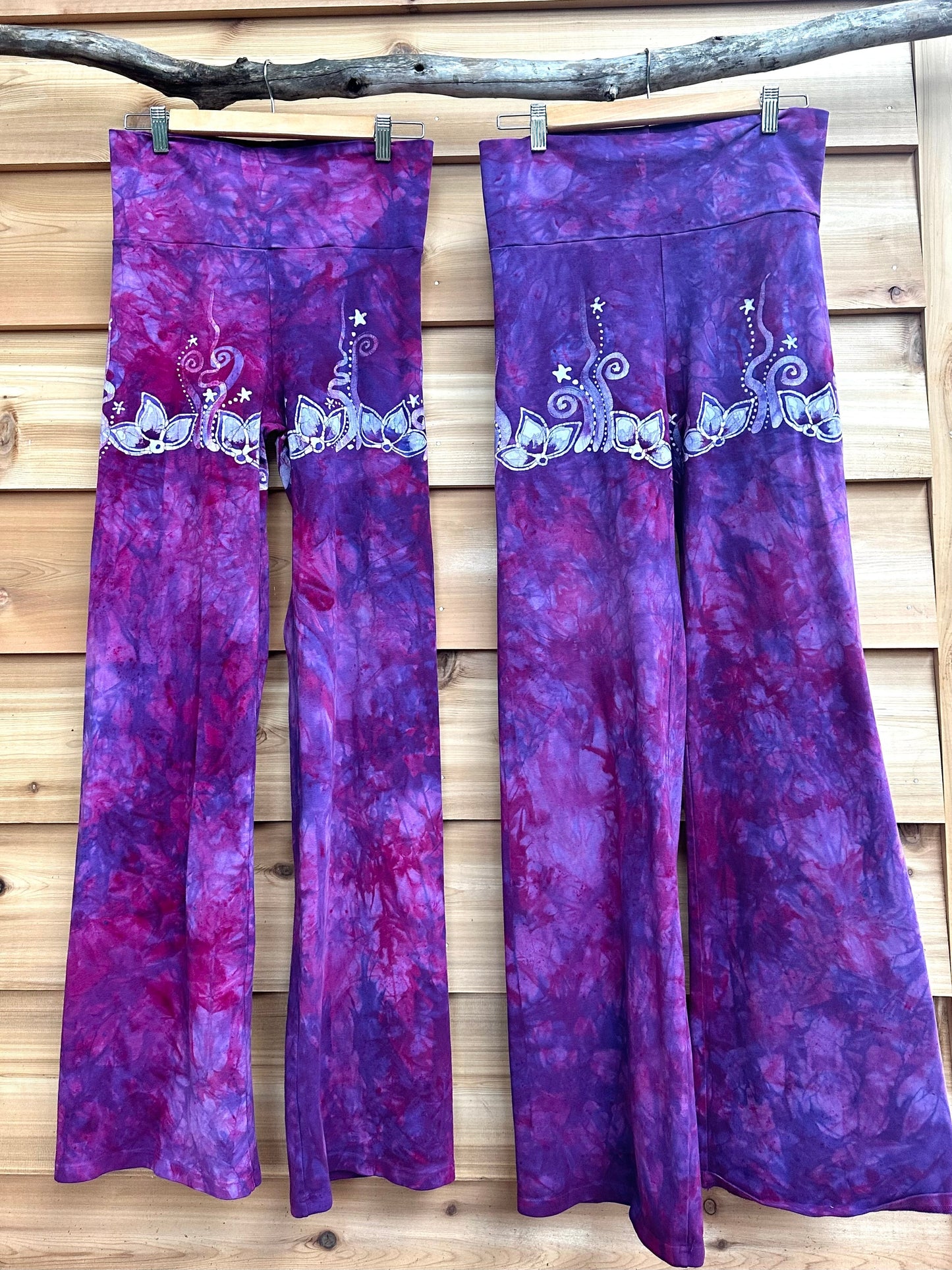 Pink Lotus Batik Yoga Pants Yoga Pants batikwalla Large 