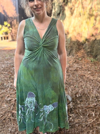 Ocean Dream Jellyfish Twist Front Dress - size Medium Batikwalla by Victoria 