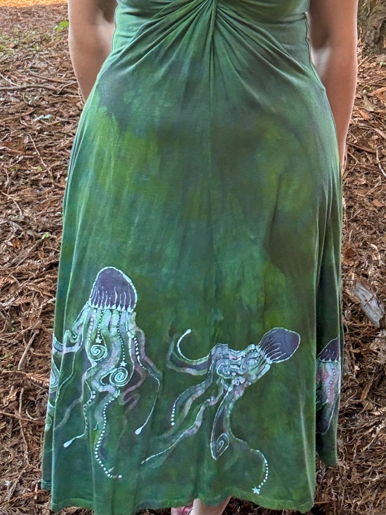 Ocean Dream Jellyfish Twist Front Dress - size Medium Batikwalla by Victoria 