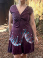Starlit Currents Twist Front Tee Dress – Handmade Batik Artist Dress Batikwalla by Victoria Small 