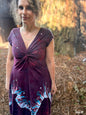 Starlit Currents Twist Front Tee Dress – Handmade Batik Artist Dress Batikwalla by Victoria Medium 