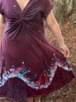 Starlit Currents Twist Front Tee Dress – Handmade Batik Artist Dress Batikwalla by Victoria XL 