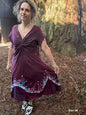 Starlit Currents Twist Front Tee Dress – Handmade Batik Artist Dress Batikwalla by Victoria 2XL 