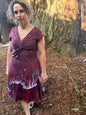 Starlit Currents Twist Front Tee Dress – Handmade Batik Artist Dress Batikwalla by Victoria Large 