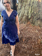 Midnight Currents Twist Front Tee Dress – Handmade Batik Artist Dress Batikwalla by Victoria Medium 