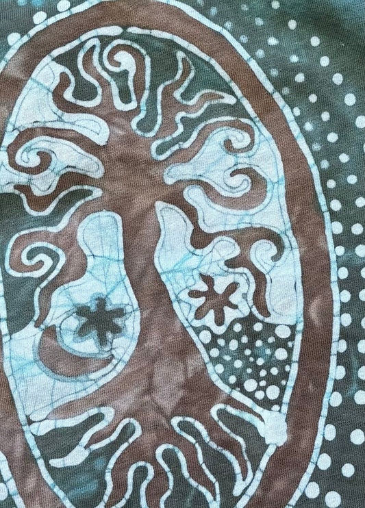Mossy Batik Tree Pendant Hand Painted Batik Tank Top Tops batikwalla XL 