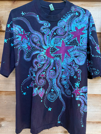 Daydream at Main Stage Psychedelic Hand Painted Original Batik T-shirt Tshirts batikwalla Medium 