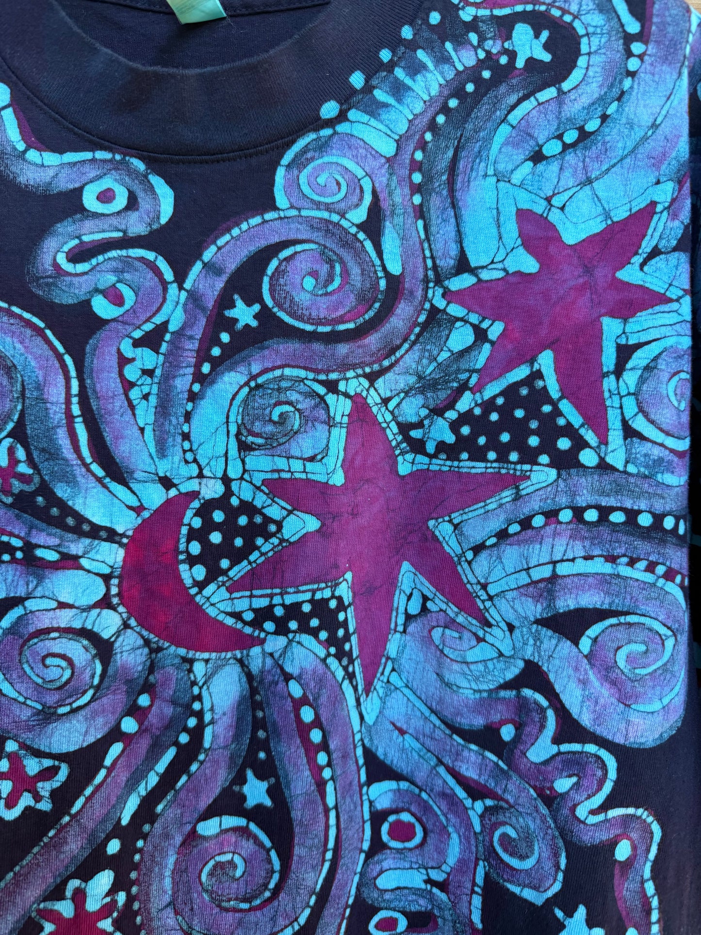 Daydream at Main Stage Psychedelic Hand Painted Original Batik T-shirt Tshirts batikwalla XL 