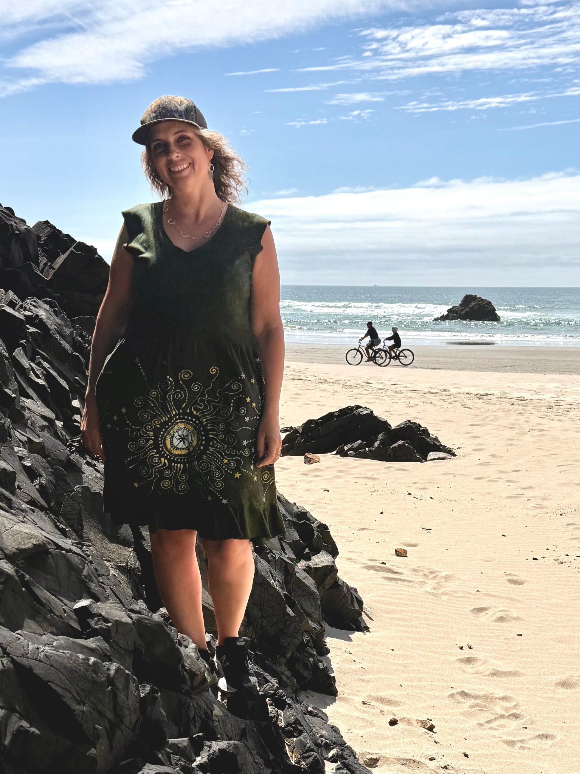 Brave The Storm with Pockets - Handmade Batik Dress - Size Medium Batik Dresses Batikwalla 