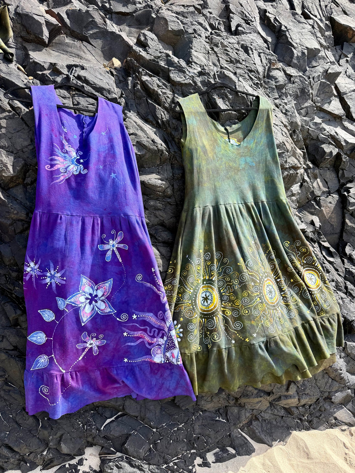 Brave The Storm With Pockets - Handmade Batik Dress in size XL Batik Dresses Batikwalla 